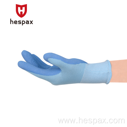 Hespax 13Gauge Nylon Foam Latex Work Gloves Outdoor